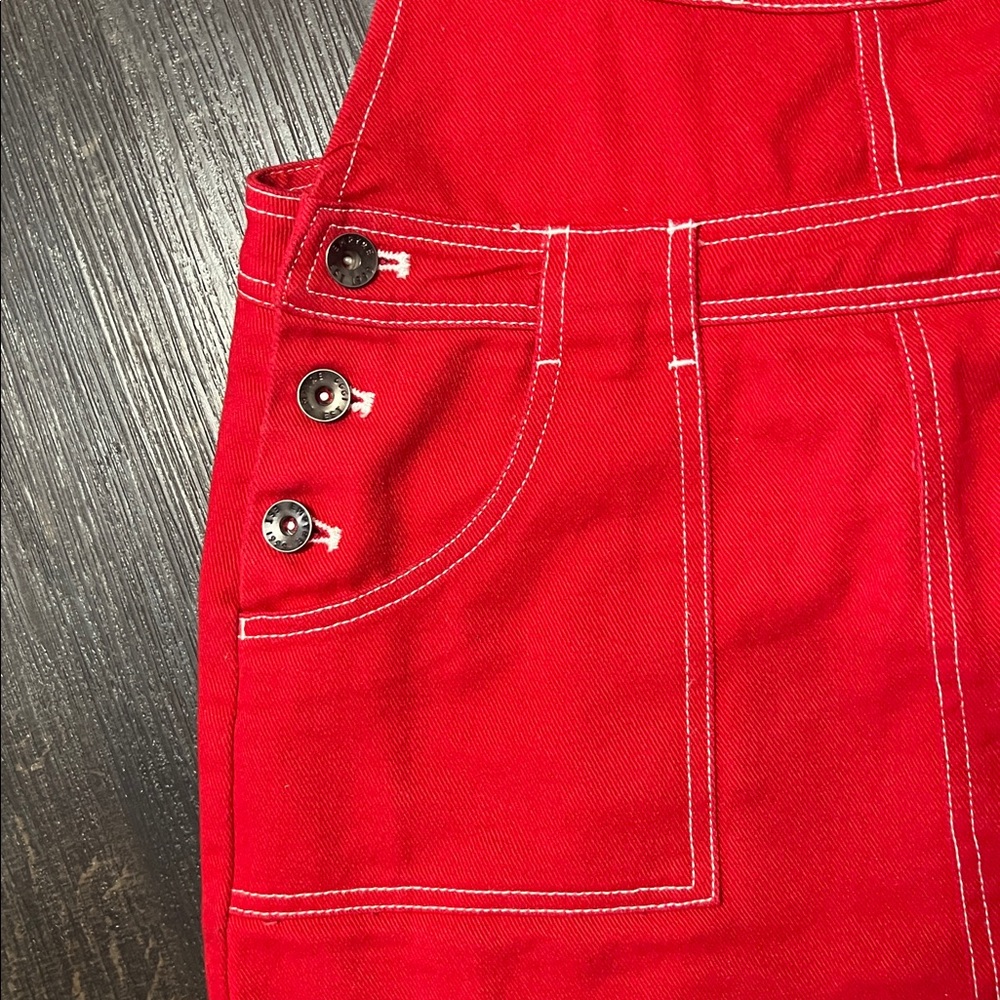 🚺 7 US (XS/S) — Vintage Empyre Denim Skirtall [BRIGHT RED] - Picture 3 of 10